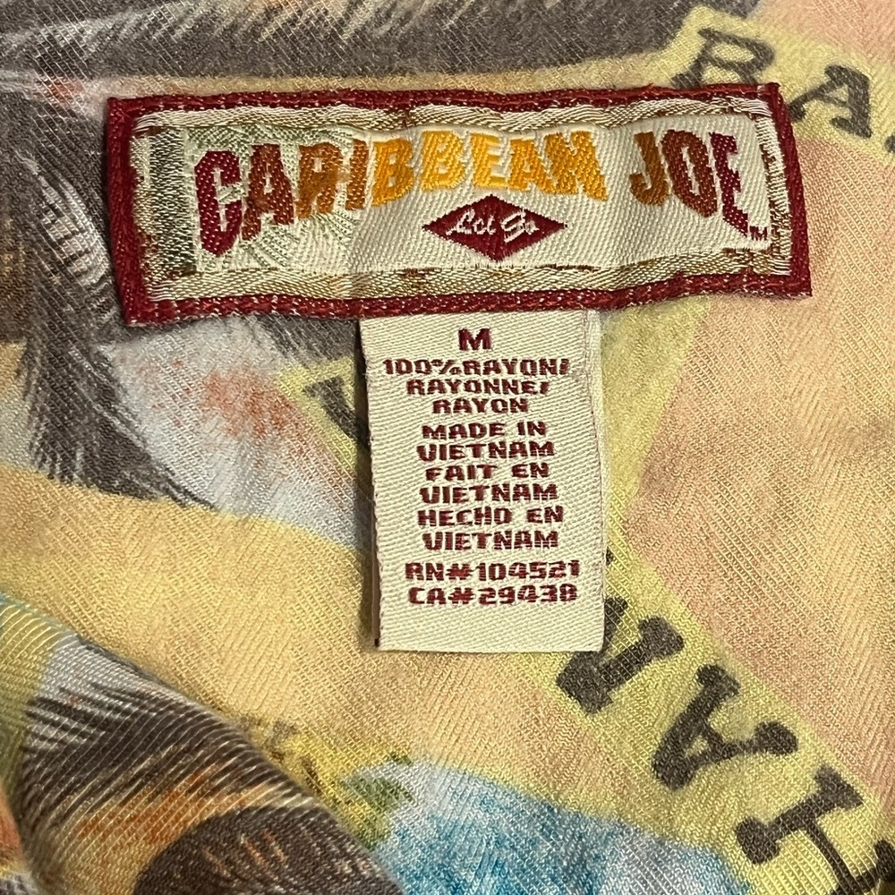 Caribbean Joe Multicolor Tropical Print Men's Shirt - Picture 2 of 5